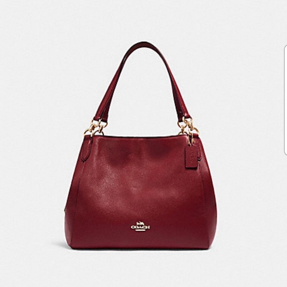 NWT, Coach Hallie Shoulder Bag, Deep Red